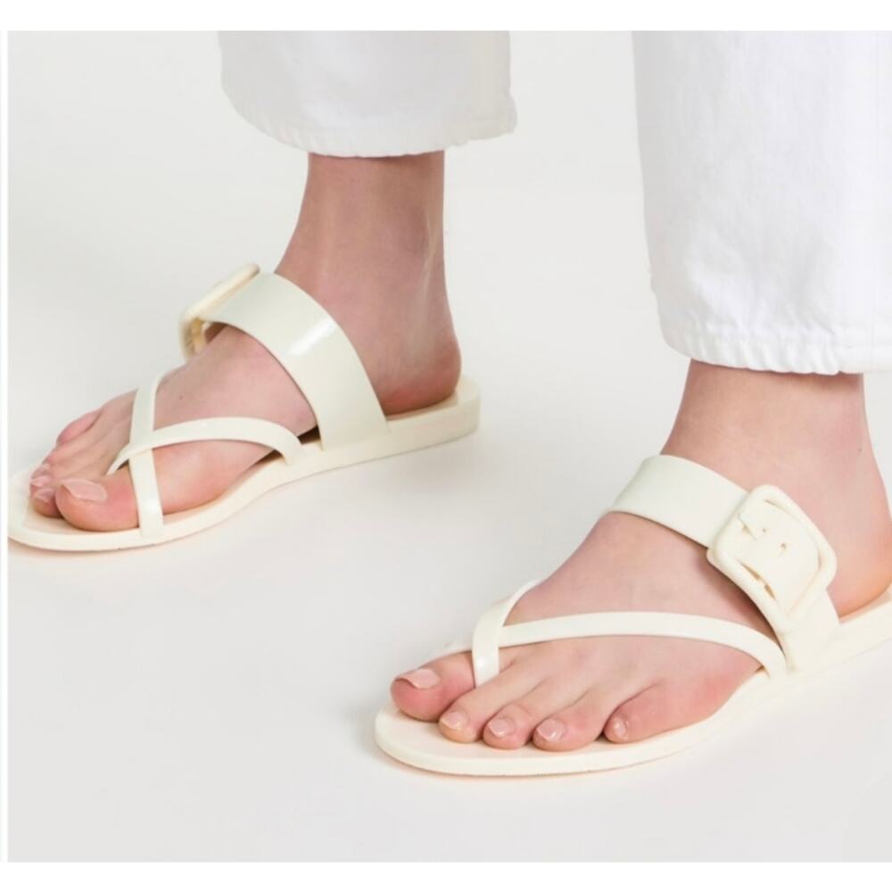 Veronica Beard Salva Cream Jelly Strappy Sandals sz 8 $99